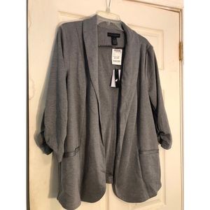 Grey Blazer with 3/4 ruched sleeve